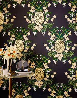 Pineapple In Ebony Wallpaper