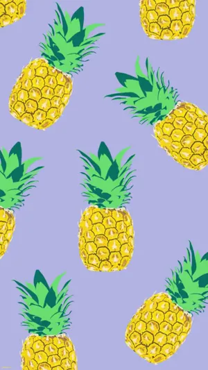 Pineapple Pattern In Purple Wallpaper