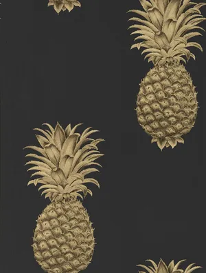 Pineapples In Black Themed Wallpaper