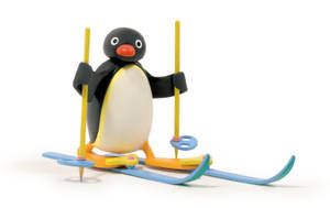 Pingu Alpine Skiing Wallpaper