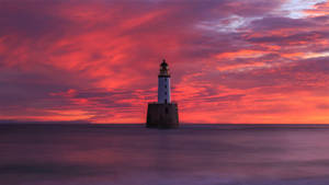 Pink 4k Sky Rattray Head Lighthouse Wallpaper