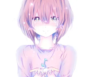 Pink A Silent Voice Shouko Crying Wallpaper