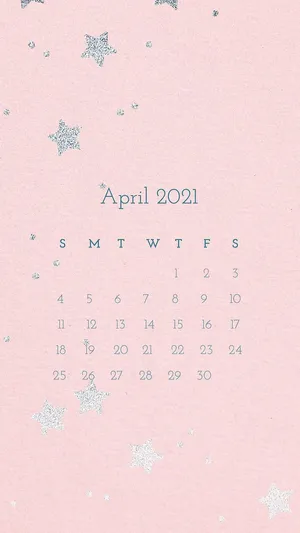 Pink Aesthetic April Calendar 2021 Wallpaper