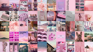 Pink Aesthetic Tumblr Laptop Collage Wallpaper