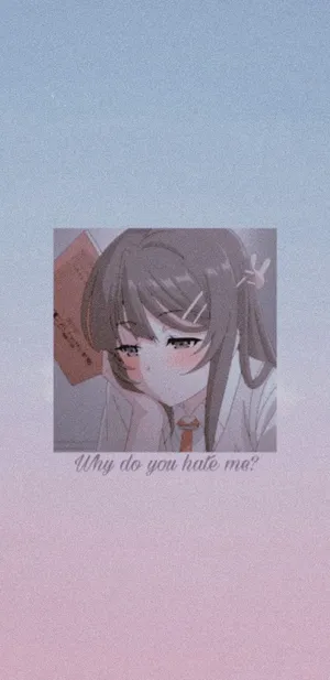Pink And Blue Sad Aesthetic Anime Girl Wallpaper