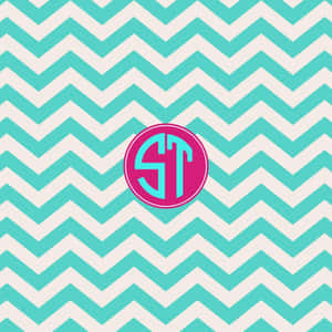 Pink And Blue St Monogram Desktop Wallpaper