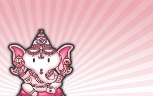 Pink Baby Ganesh Art Wallpaper