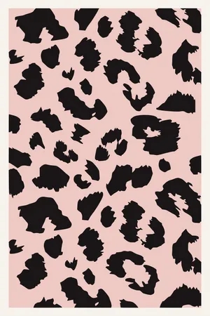 Pink Black Leopard Print Pattern Wallpaper