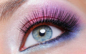 Pink & Blue Eye Makeup Wallpaper