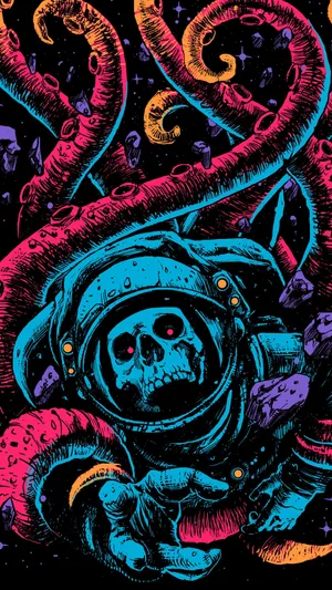 Pink Blue Monster Lock Screen Wallpaper