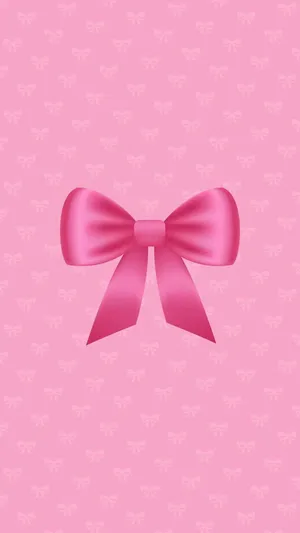 Pink Bow On A Pink Background Wallpaper
