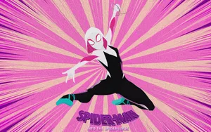 Pink Burst Spider Gwen Artwork Wallpaper