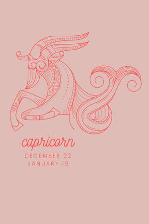 Pink Capricorn Zodiac Sign Wallpaper