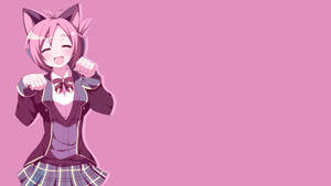 Pink Cat Anime Girl Wallpaper