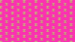 Pink Chanel Logo With Gold Wallpaper