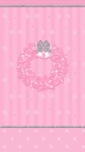 Pink Christmas Wreath Art Wallpaper
