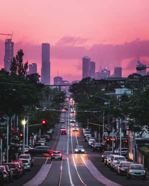 Pink City Highway Wallpaper
