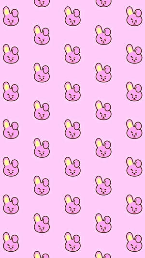 Pink Cooky Pattern Bt21 Wallpaper