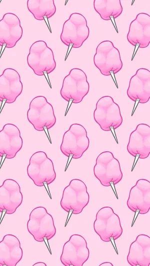 Pink Cotton Candy Pattern With A Pink Background Wallpaper