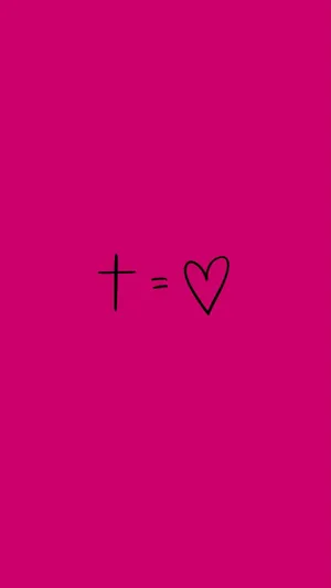 Pink Cross Generously Showing Divine Love Wallpaper