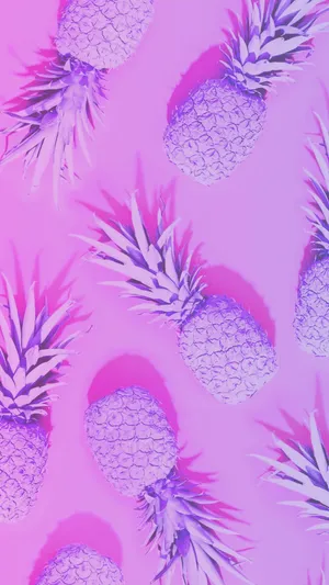 Pink Cute Purple Aesthetic Pineapple Wallpaper