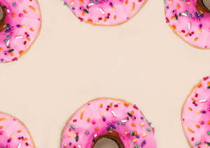 Pink Donuts Border Wallpaper