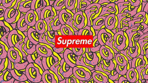 Pink Donuts Supreme Laptop Wallpaper