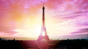Pink Eiffel Tower Sunset Wallpaper