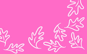 Pink Fall White Leaves Wallpaper