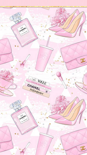 Pink Fashion Illustration Wallpaper