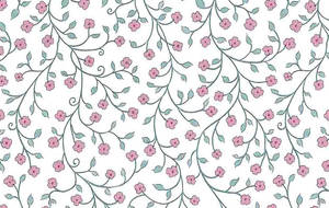 Pink Floral Vines Wallpaper