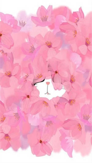 Pink Flower And Bunny Pretty Phone Wallpaper