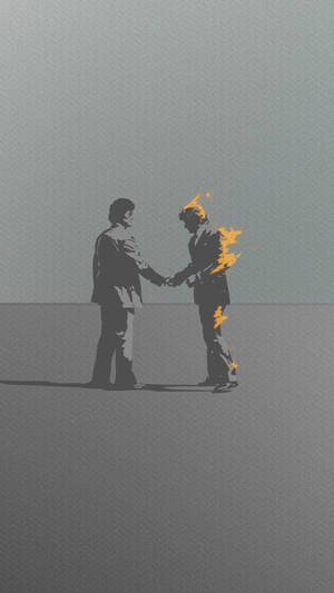 Pink Floyd 4k Minimalist Wish You Were Here On Gray Wallpaper