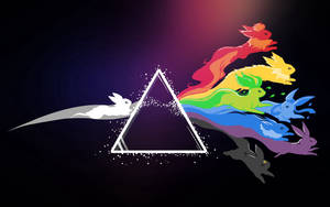 Pink Floyd Rainbow Eevee Pokemon Wallpaper