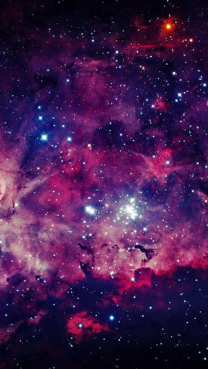 Pink Galaxy And Stars Phone Wallpaper