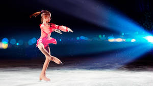 Pink Girl In Ice Skating Rink Wallpaper