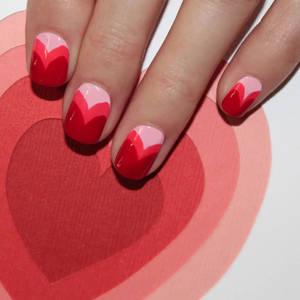 Pink Gradient Heart Nail Polish Wallpaper