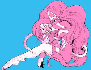 Pink Haired Anime Cat Girl Illustration Wallpaper