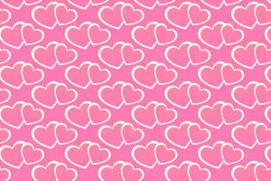 Pink Hearts Pattern Background Wallpaper