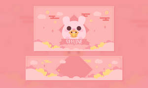 Pink Kawaii Rabbit Twitch Stream Design Wallpaper