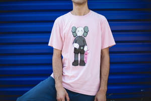 Pink Kaws T-shirt Wallpaper