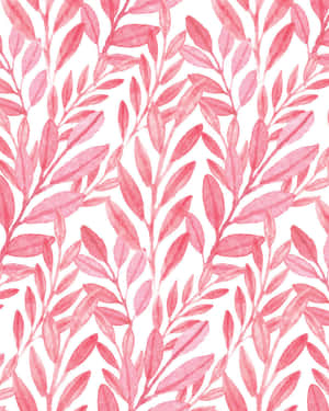 Pink Leaves On White Background Wallpaper