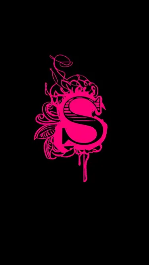 Pink Letter S In Black Wallpaper