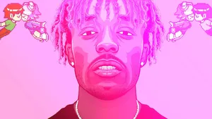 Pink Lil Uzi Vert Monochrome Art Wallpaper