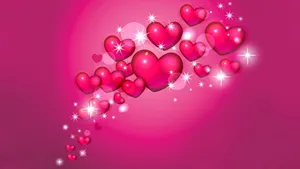 Pink Love Heart Symbols Wallpaper