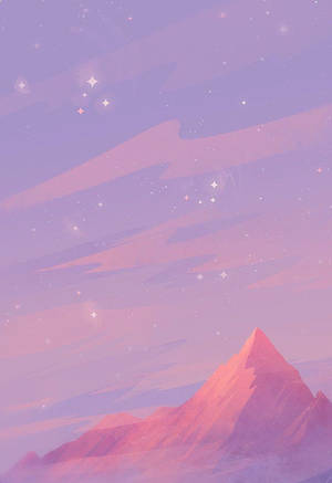 Pink Mountains On A Pastel Background Wallpaper