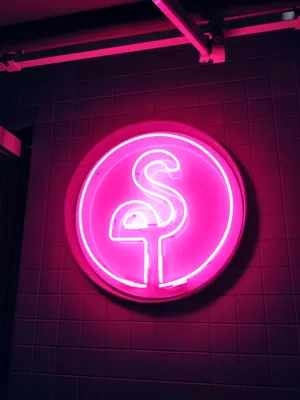 Pink Neon Flamingo Led Signboard Wallpaper