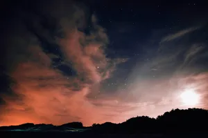 Pink Night Sky Wallpaper