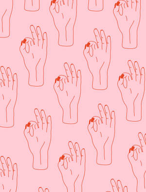 Pink Okay Hands Wallpaper