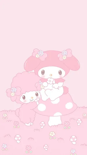 Pink Piano And My Melody Wallpaper